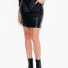 Faux Leather Slim Skirt BLACK ONYX