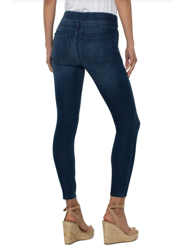 Liverpool - Sienna Pull On W/ Utility Pockets DARK WASH - Image 3