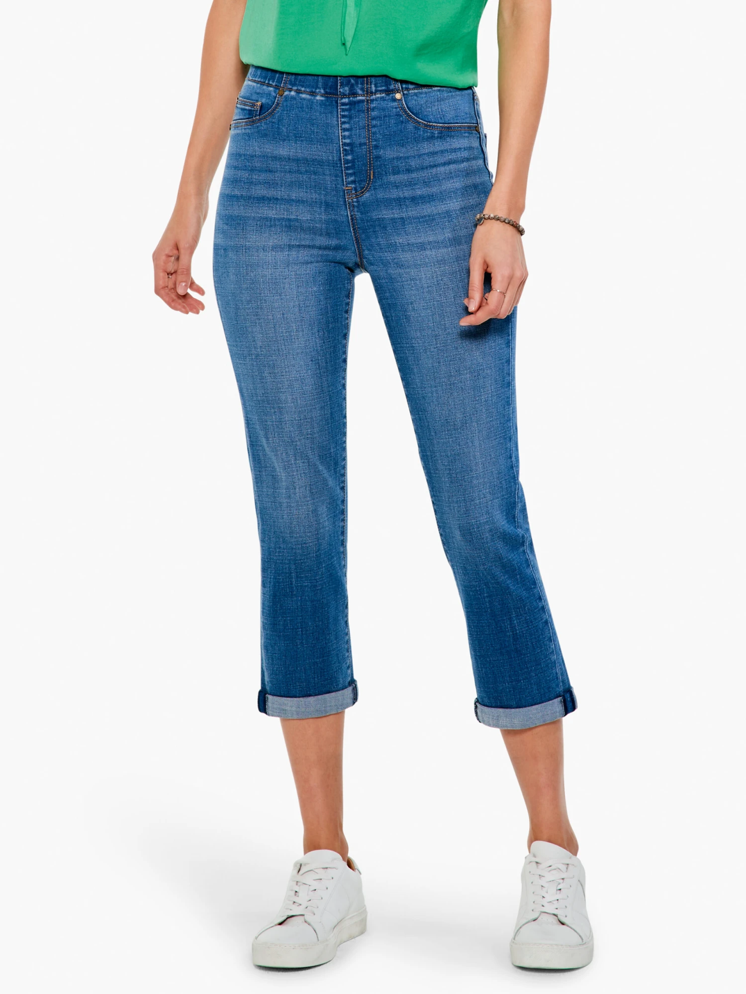 Liverpool Chloe Crop Skinny Jean With Rolled Cuff DENIM