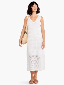 Crochet Statement Dress PAPER WHITE