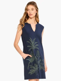 Embroidered Fauna Dress INDIGO MULTI