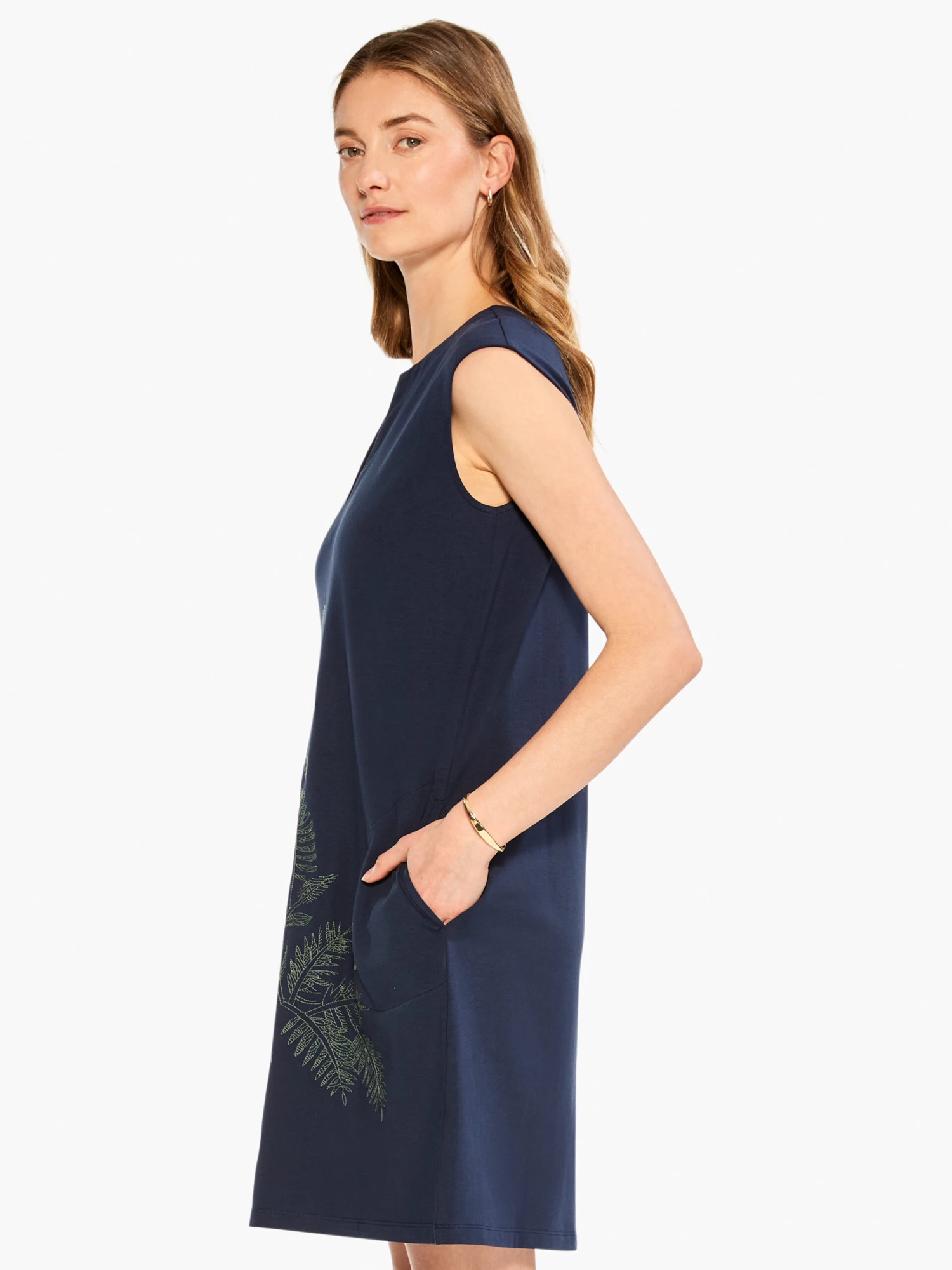 Embroidered Fauna Dress INDIGO MULTI - Image 2