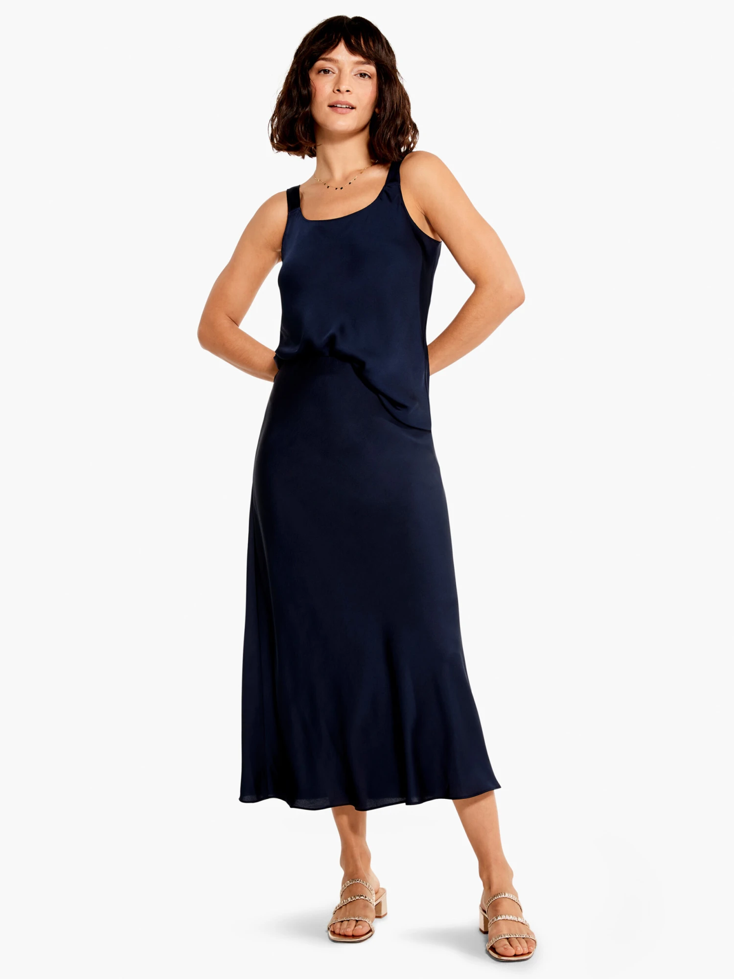 Crepe Slip Skirt DARK INDIGO - Image 2