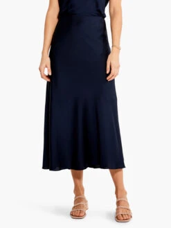 Crepe Slip Skirt DARK INDIGO