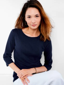 NZT 3/4 Sleeve Boat Tee DARK INDIGO