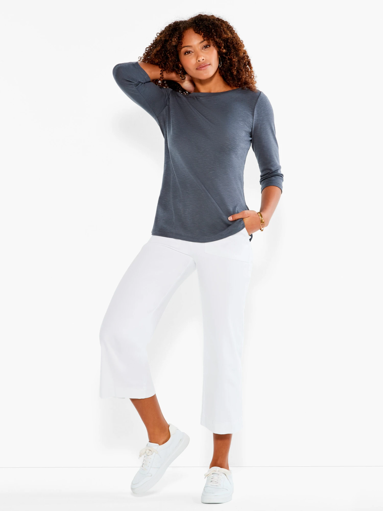 NZT 3/4 Sleeve Boat Tee QUARRY - Image 4