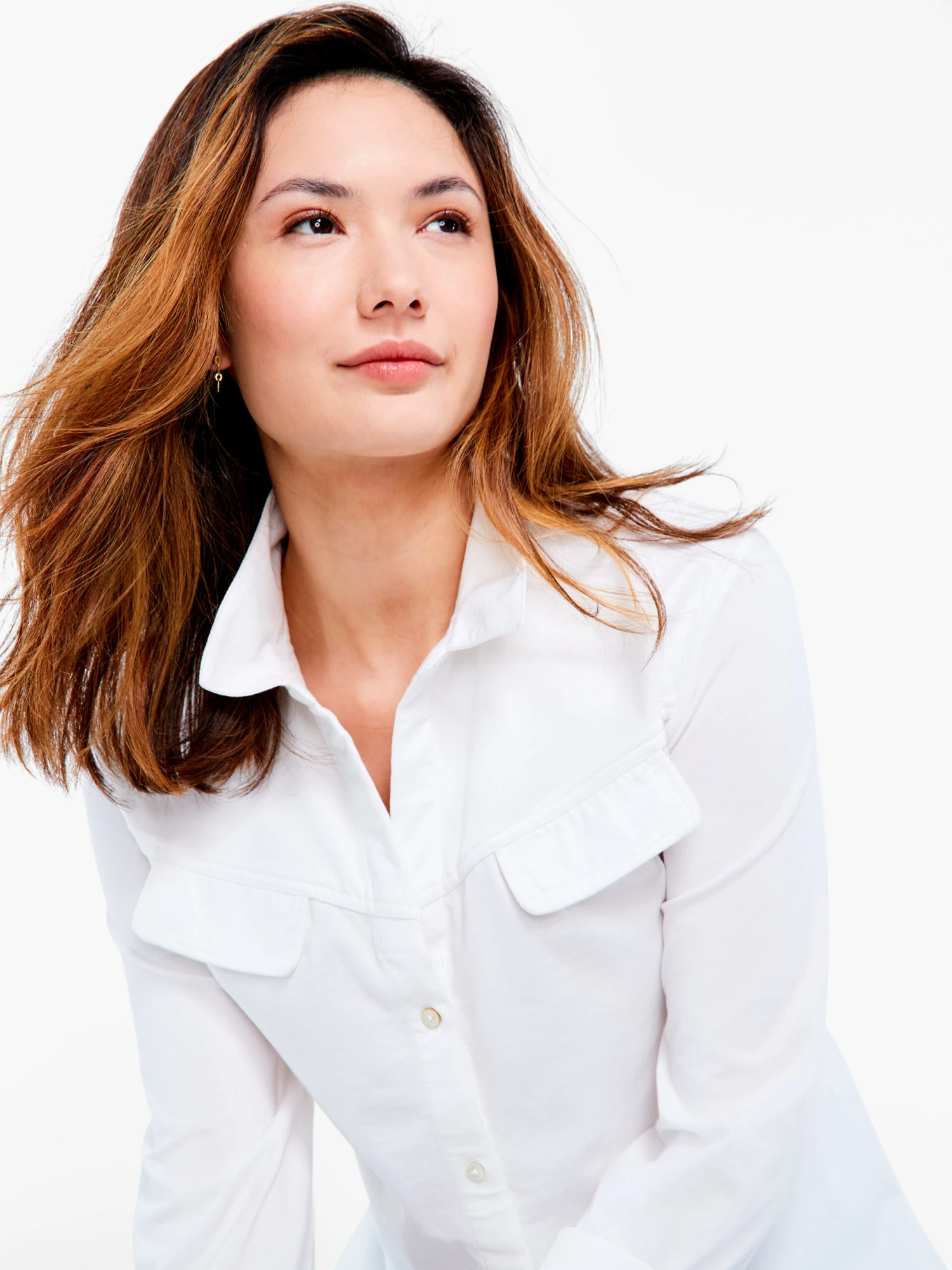 NZT Long Sleeve Angled Pocket Shirt PAPER WHITE - Image 5