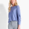 NZT Sweet Dreams Ruched Sleeve Crew Neck IRIS