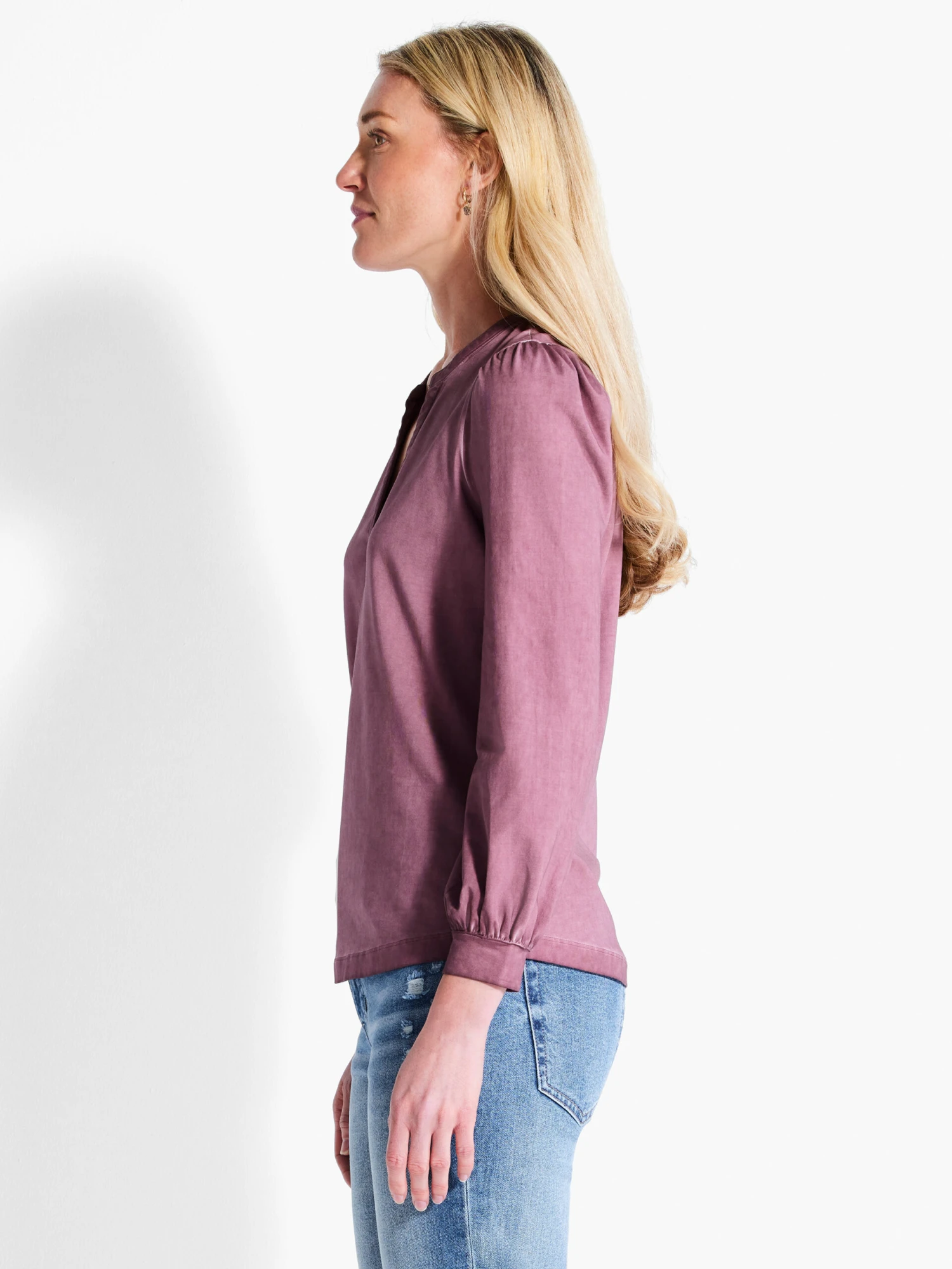 NZT Long Sleeve Henley MAHOGANY - Image 2