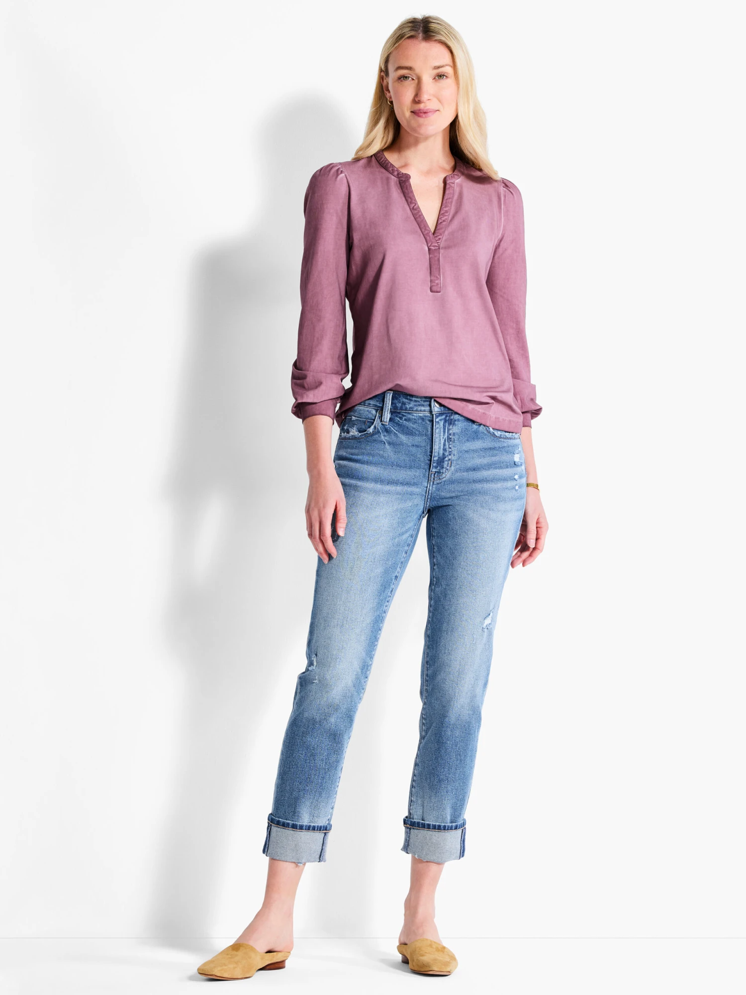 NZT Long Sleeve Henley MAHOGANY - Image 4