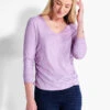 NZT Long Sleeve V-Neck Ruched Tee