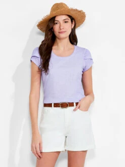 NZT Short Sleeve Tulip Sleeve Scoop Tee JUICY VIOLET