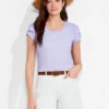NZT Short Sleeve Tulip Sleeve Scoop Tee JUICY VIOLET