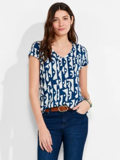 NZT High Seas Short Sleeve V Tee BLUE MULTI