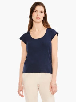 NZT Short Sleeve Scoop Lettuce Edge Tee