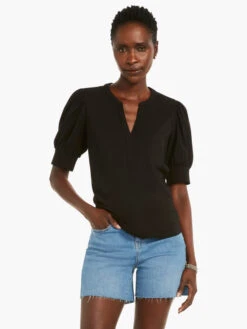 NZT Elbow Sleeve Split Neck Tee