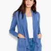 NZT Long Sleeve Drape Cardigan HARBOR BLUE