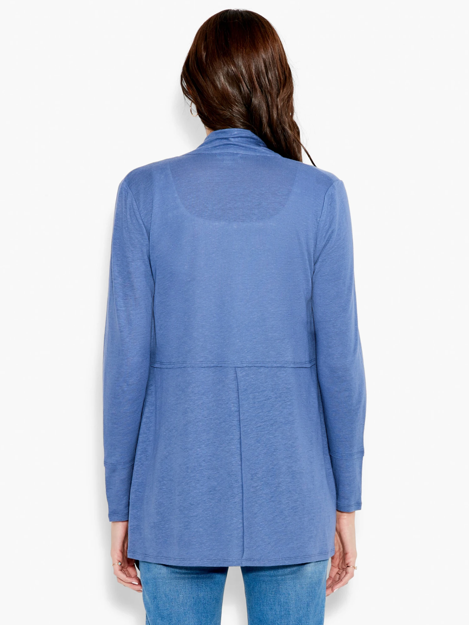 NZT Long Sleeve Drape Cardigan HARBOR BLUE - Image 3