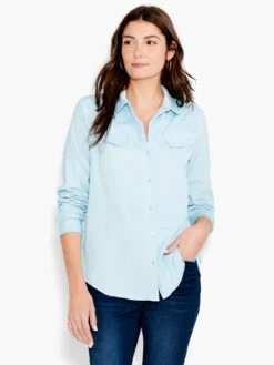 NZT Long Sleeve Angled Pocket Shirt MIST