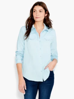 NZT Long Sleeve Angled Pocket Shirt MIST