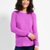 NZT Sweet Dreams Puff Shoulder Layered Top VIVID MAGENTA