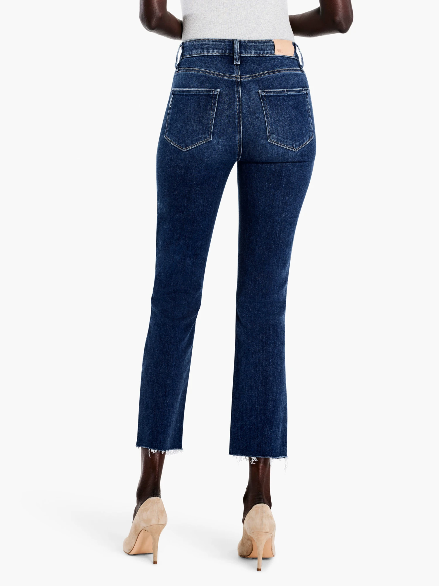 Paige Cindy W/ Raw Hem Jeans MEDIUM WASH - Image 3