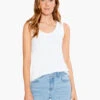 Rib Knit Scoop Tank PAPER WHITE