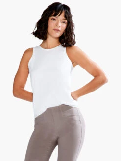 High Neck Perfect Tank PAPER WHITE