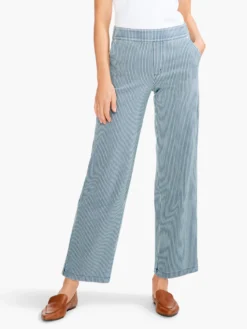 Railroad Stripe Wide-Leg Pant BLUE MULTI