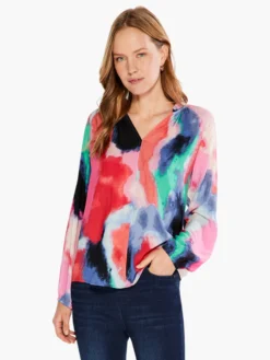 Abstract Art Top PINK MULTI