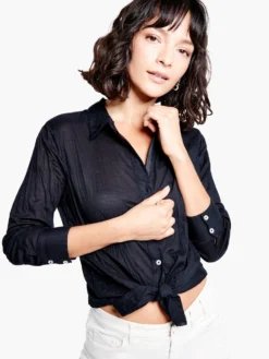 Crinkle Shirt BLACK ONYX