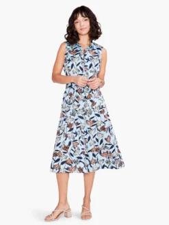 Sky Blooms Shirt Dress AQUA MULTI