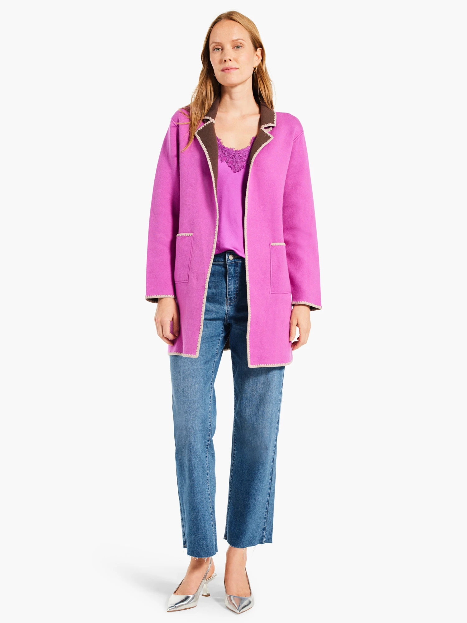 Lace Cami Tank VIVID MAGENTA - Image 4