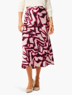 Blurred Ikat Skirt PINK MULTI